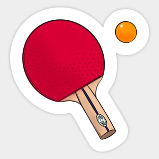 Ping Pong racket and ping pong ball Sticker